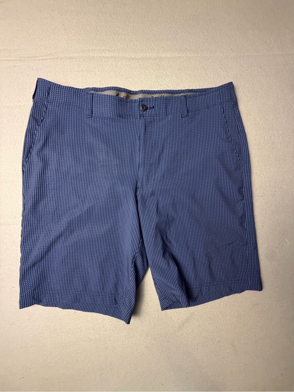 Ben Hogan Blue Micro-Pattern Flat Front Men's Shorts 38